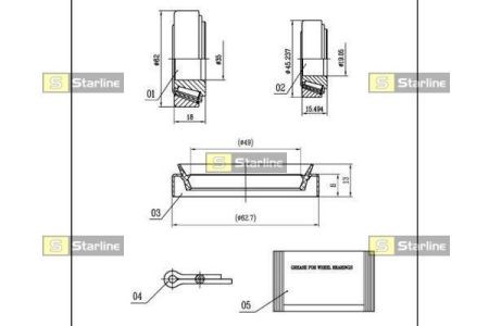 Підшипник ступиці передньої LO01465 STARLINE