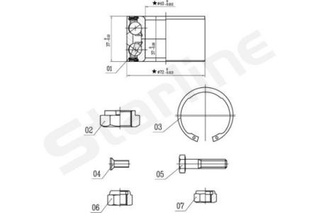 Підшипник маточини передньої LO01491 STARLINE