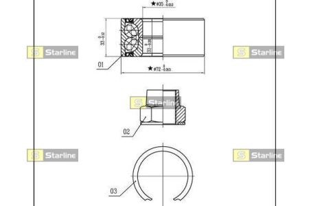 Підшипник ступиці передньої LO03414 STARLINE