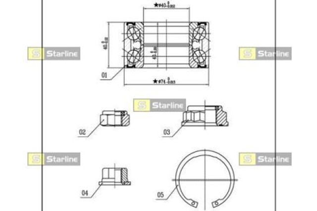 Комплект підшипник маточини передньої LO03455 STARLINE