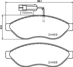 Комплект гальмівних колодок (дискових) MDB3365