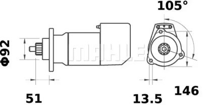Стартер автомобільний MS558 MAHLE
