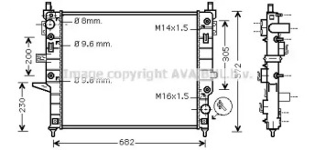 Радіатор охолодження двигуна MSA2271 AVA