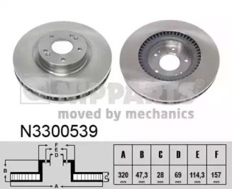 Гальмо дискове переднє N3300539 NIPPARTS