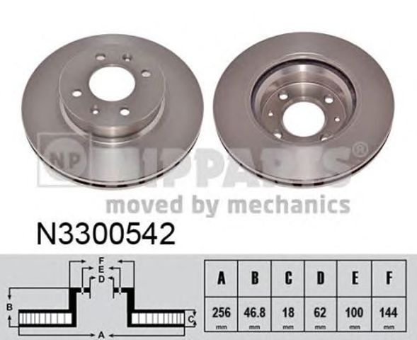 Диск переднього гальма N3300542 NIPPARTS