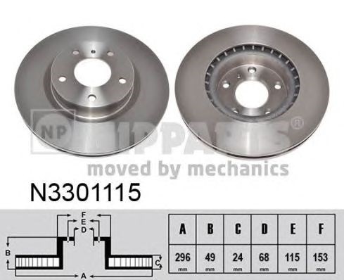 Гальмо дискове переднє N3301115 NIPPARTS