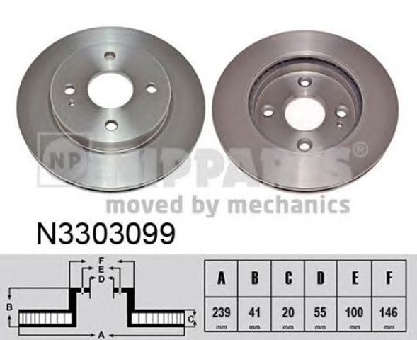 Гальмо дискове переднє N3303099 NIPPARTS