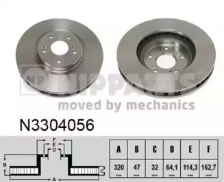 Гальмо дискове переднє N3304056 NIPPARTS