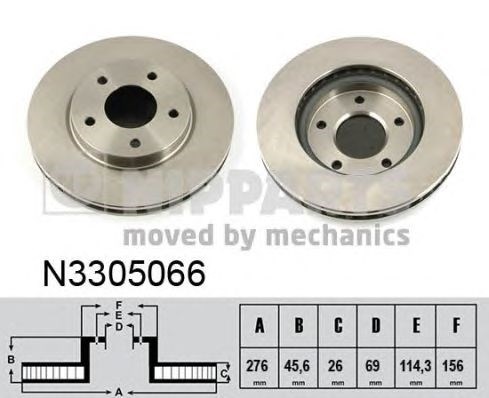 Диск переднього гальма N3305066 NIPPARTS