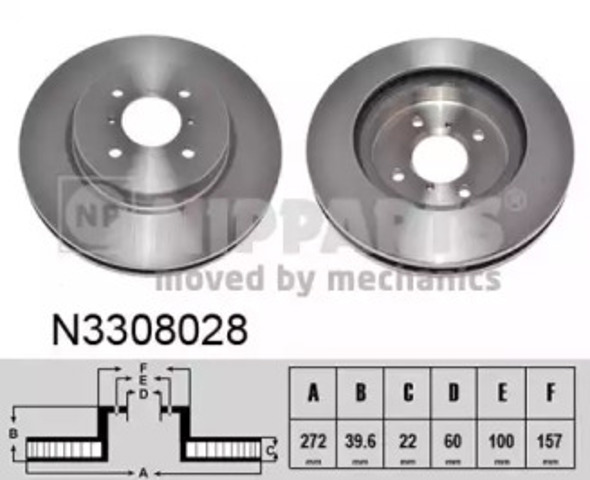 Диск гальмівний передній N3308028 NIPPARTS