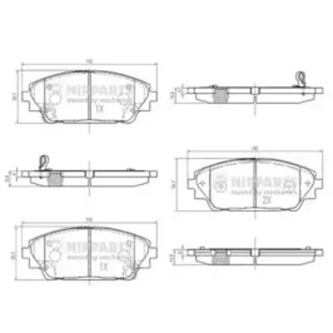 Колодки гальмівні дискові комплект N3603076 NIPPARTS