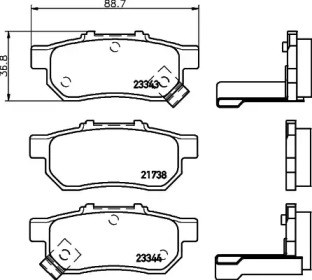 Bosch honda колодки гальмівні задні civic 1,5/1,6 90- NP8027