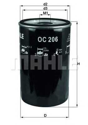 Маслофільтр OC206 MAHLE