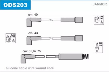 Комплект кабелів високовольтних ODS203