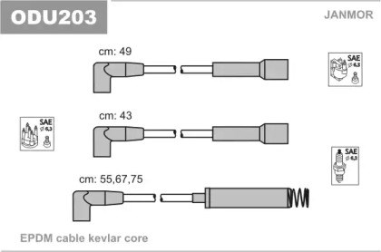 Комплект проводів запалення ODU203