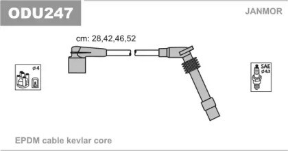 Комплект кабелів запалювання beru zef725 ODU247