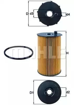 Фільтр масляний OX2052D MAHLE