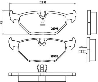Колодки гальмові задні, дискові P06011 BREMBO