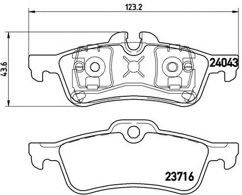 Колодки гальмові задні, дискові P06032 BREMBO