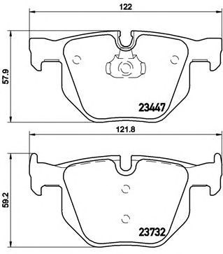 Колодки на гальмо задній дисковий P06056 BREMBO