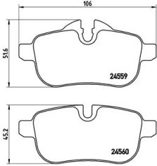 Колодки гальмові задні, дискові P06062 BREMBO