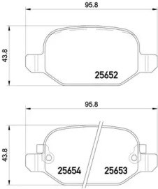 Комплект задніх колодок P23150 BREMBO