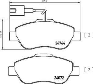 Колодки гальмівні передні, дискові Fiat 500