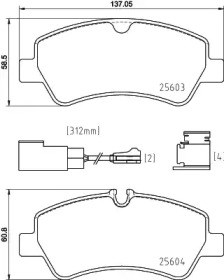 Задні дискові колодки P24187 BREMBO