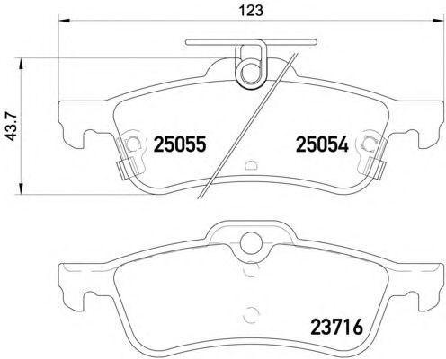 Задні гальмівні колодки P28070 BREMBO