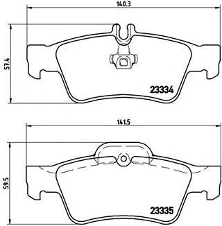 Колодки гальмівні задні, дискові P50052 BREMBO