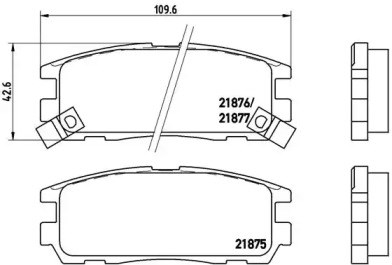 Комплект задніх колодок P59021 BREMBO