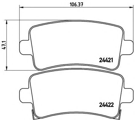 Комплект задніх колодок P59059 BREMBO