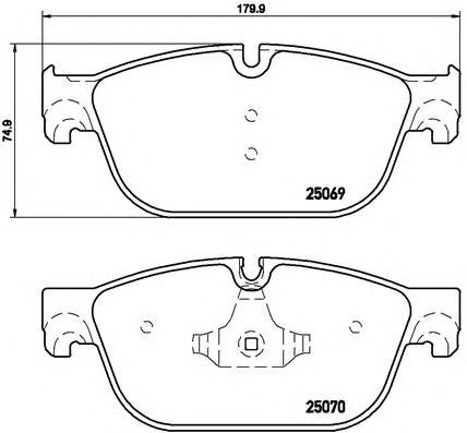 Колодки гальмівні передні, дискові P61107 BREMBO