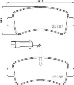 Колодки гальмівні задні, дискові P61130 BREMBO