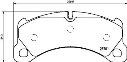 Колодки гальмівні передні (сріблястий супорт) porsche macan 95b P 65 033