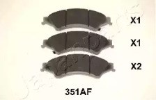 Колодки гальмівні дискові комплект PA351AF JAPANPARTS