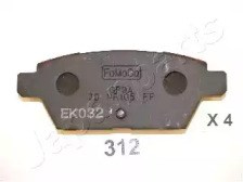Колодки гальмівні задні, дискові PP312AF JAPANPARTS