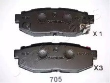Комплект задніх колодок PP705AF JAPANPARTS