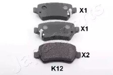 Комплект задніх колодок PPK12AF JAPANPARTS