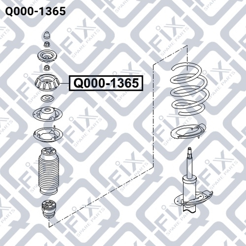 Подушка амортизатора переднього Q0001365 Q-FIX