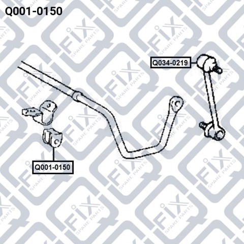 Гумка заднього стабілізатора Q0010150 Q-FIX