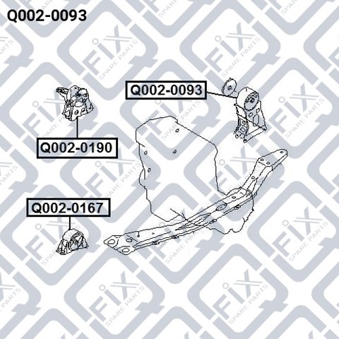 Подушка двигателя задн Q002-0093