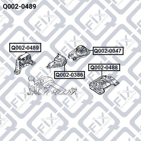 Права подушка двигуна Q0020489 Q-FIX
