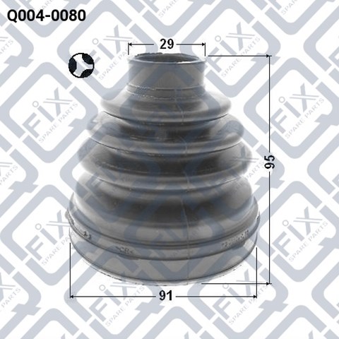 Ремонтний комплект пильника шарніра рівних кутових швидкостей, з елементами монтажу Q004-0080