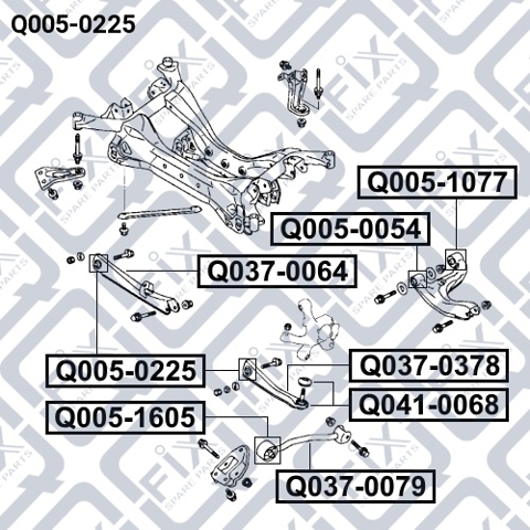 Сайлентблок заднього поперечного важеля, внутрішній Q0050225 Q-FIX
