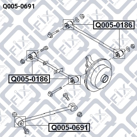 Сайлентблок заднього поздовжнього важеля, передній Q0050691 Q-FIX