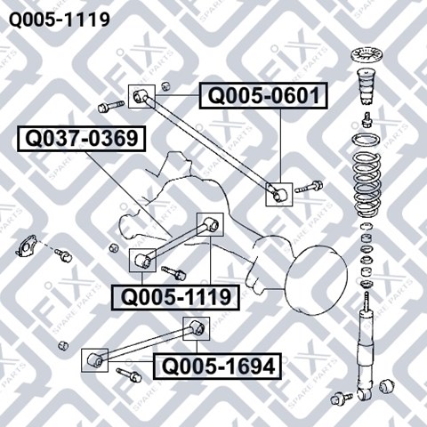 Сайлентблок заднього поздовжнього верхнього важеля Q0051119 Q-FIX