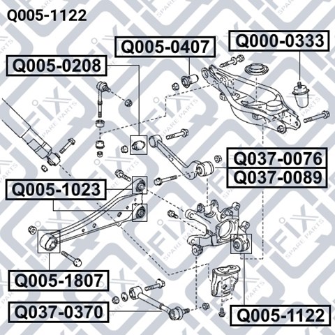 Сайлентблок задньої підвіски Q0051122 Q-FIX