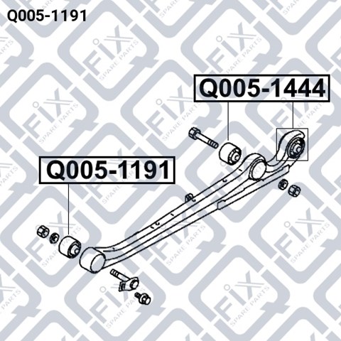 Сайлентблок заднього поздовжнього важеля, передній Q0051191 Q-FIX
