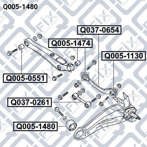 Сайлентблок задньої тяги Q0051480 Q-FIX